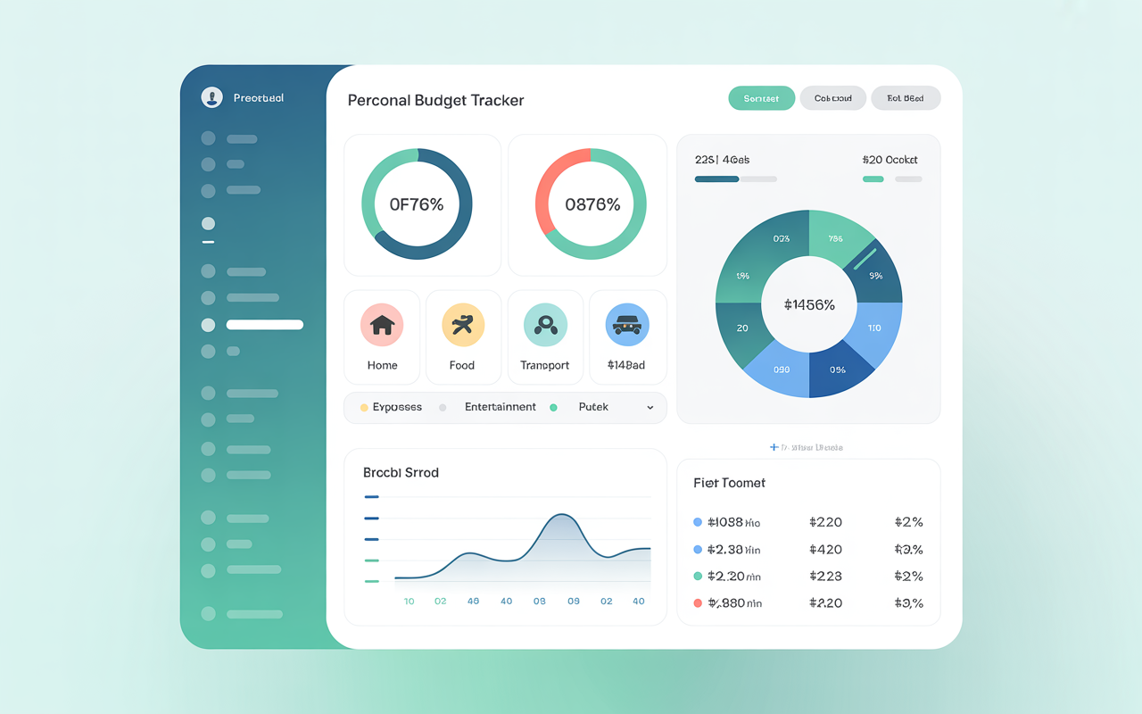 Budget tracking dashboard with expense analytics